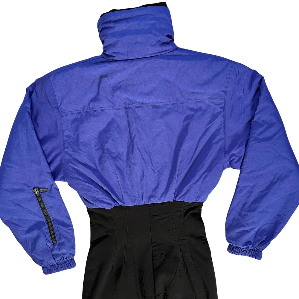 Vintage Nils Skiwear One Piece Ski Suit 4 Petite Purple Black 90s Made in USA⁠